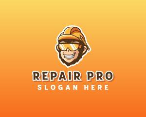 Fix - Monkey Construction Hard Hat logo design