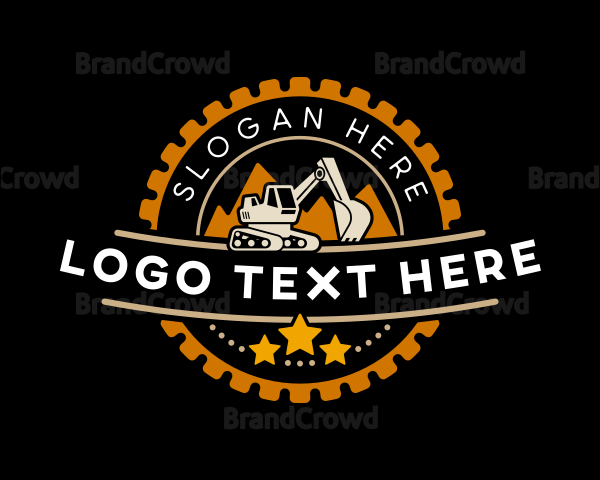 Excavator Digger Heavy Equipment Logo