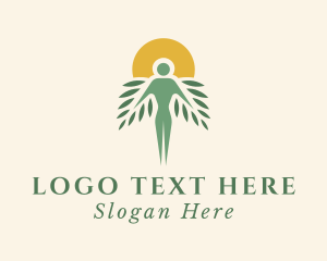 Vegan - Human Therapeutic Tree logo design