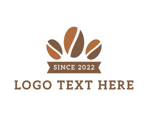 Iced Coffee - Coffee Bean Crown logo design