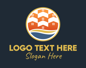 Suburban - Village Grid Swish logo design