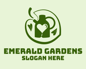 Water Sprinkler Can Gardening logo design