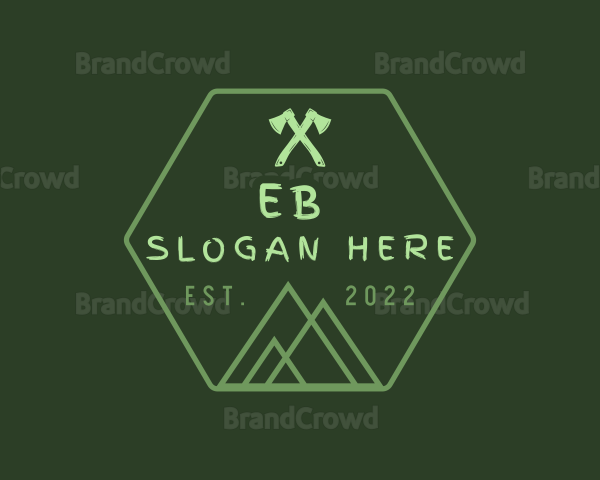 Green Hexagon Mountain Logo