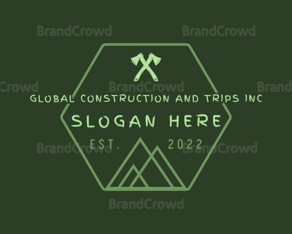 Green Hexagon Mountain Logo