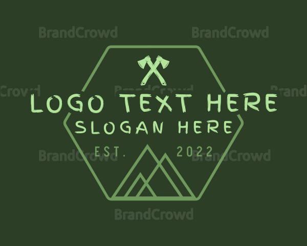 Green Hexagon Mountain Logo