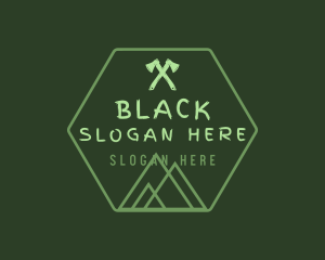 Green Hexagon Mountain Logo