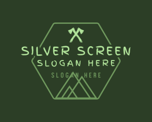 Green Hexagon Mountain Logo