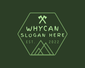 Signage - Green Hexagon Mountain logo design