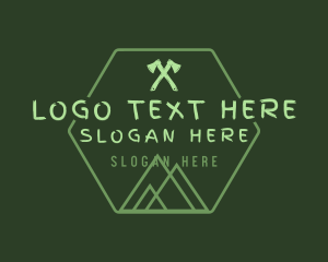 Green Hexagon Mountain Logo