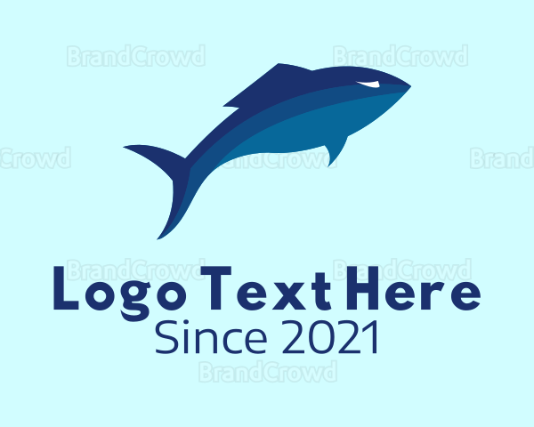 Blue Tuna Fish Logo