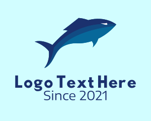 Aquarium - Blue Tuna Fish logo design