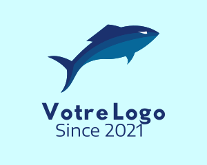 Aquarium - Blue Tuna Fish logo design