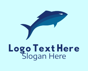 Blue Tuna Fish Logo