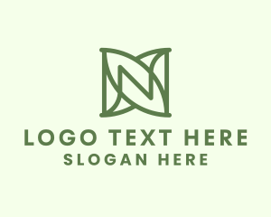 Vegan - Green Letter N logo design