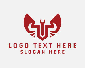 Red Handyman Wrench Wings  Logo