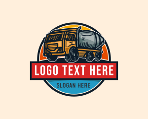 Truck - Concrete Truck Construction logo design