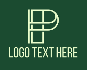 Lettering - Linear Letter P logo design