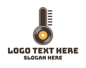 Music - Brown Vinyl Thermometer logo design