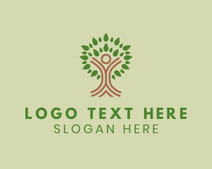 Leaf - Human Wellness Tree logo design