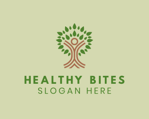 Human Wellness Tree logo design