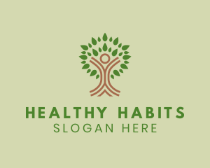 Human Wellness Tree logo design