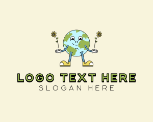 Map - Cartoon Eco Globe logo design