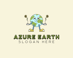 Cartoon Eco Globe logo design