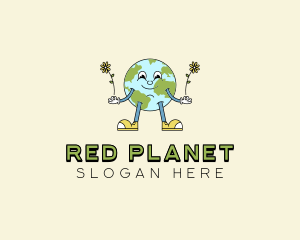 Cartoon Eco Globe logo design