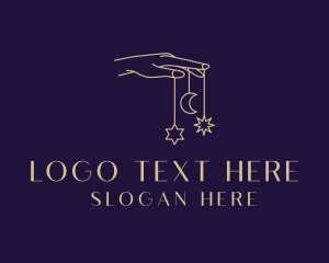 Gold - Mystical Tarot Hand logo design