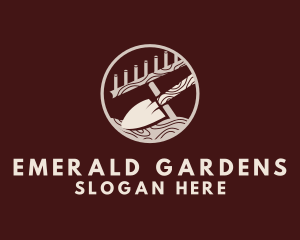 Wood Gardening Tools logo design