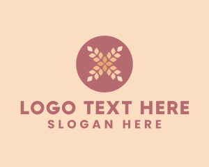 Florist - Wheat Grains farming Letter X logo design