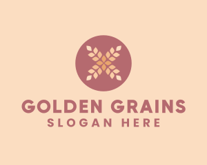 Grains - Wheat Grains farming Letter X logo design