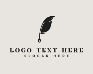 Law - Notary Feather Pen logo design