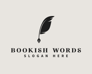 Literary - Notary Feather Pen logo design