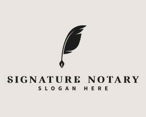 Notary Feather Pen logo design