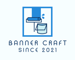 Paint Roller Bucket  logo design