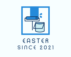 Home Renovation - Paint Roller Bucket logo design