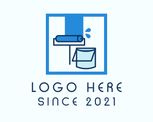 Paint Roller Bucket  logo design