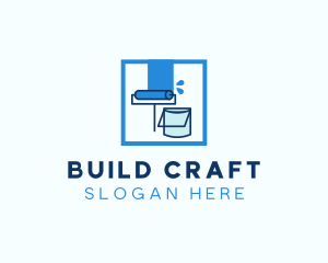 Paint Roller Bucket  logo design