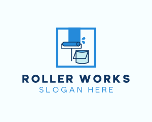 Paint Roller Bucket  logo design