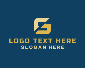 Gold - Strong Lightning Letter G logo design