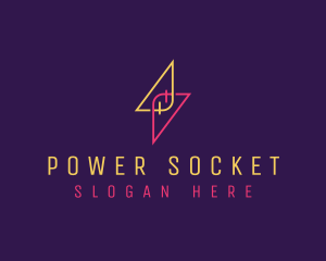 Socket - Lightning Energy Bolt logo design
