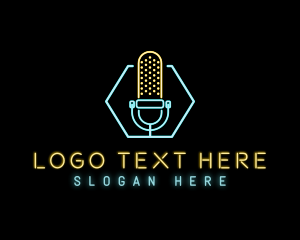 Music - Audio Podcast Microphone logo design