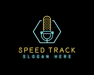 Audio Podcast Microphone Logo
