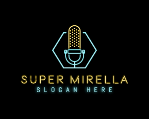 Audio Podcast Microphone Logo