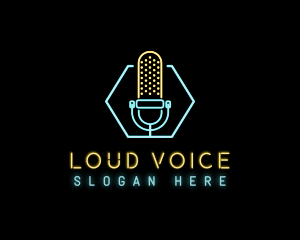 Audio Podcast Microphone logo design