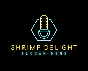 Dj - Audio Podcast Microphone logo design