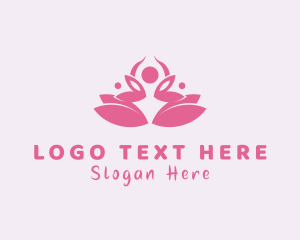 Flower - Lily Yoga Meditation logo design