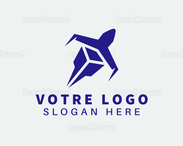 Blue Cargo Plane Logo