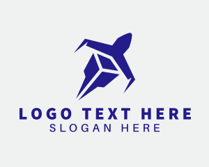Cargo Aircraft - Blue Cargo Plane logo design